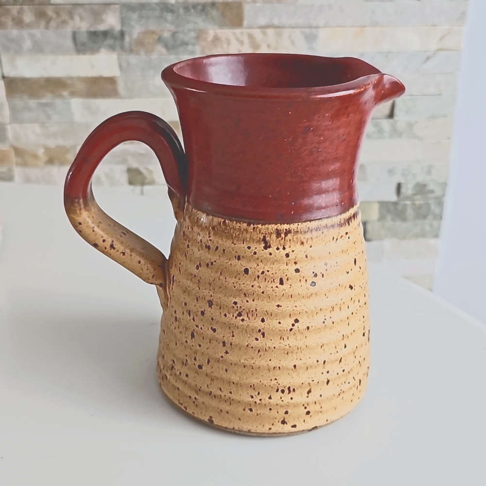Vintage Brown and Tan Decor Accent Pitcher